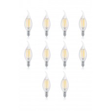 10 ADET 4WATT KIVRIK UÇLU CAM E14 DUYLU LED AVİZE AMPULÜ